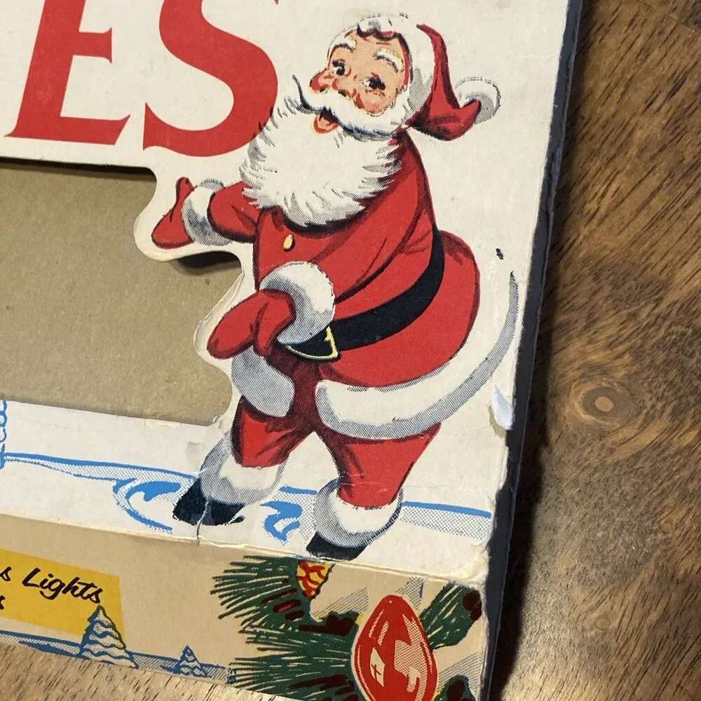 Vintage Noma Lites BOX ONLY Large 20”x11” Westinghouse Lamps Colorful Santa
